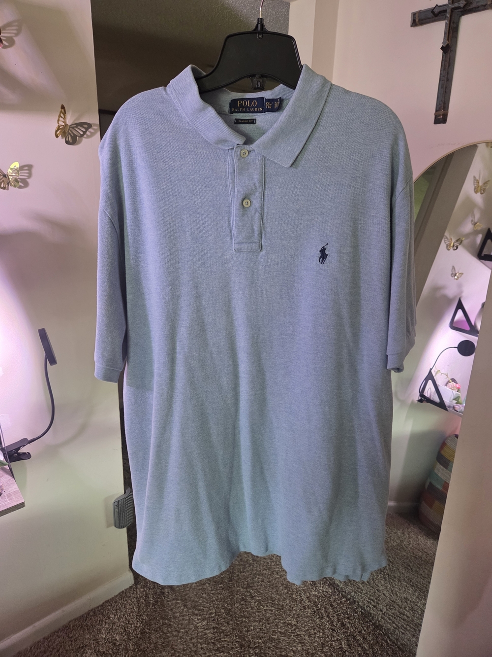 Ralph Lauren Light Blue Short Sleeve Polo with Navy Pony